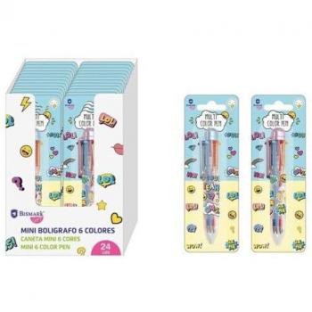 BOLIGRAFO MINI DE 6 COLORES CON DISEÑO DIVERTIDO Y PRÁCTICO
