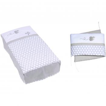 Alondra 9L2-081 - Set edredón y protector, cuna de 60 x 120 cm, 2 piezas, color gris suave