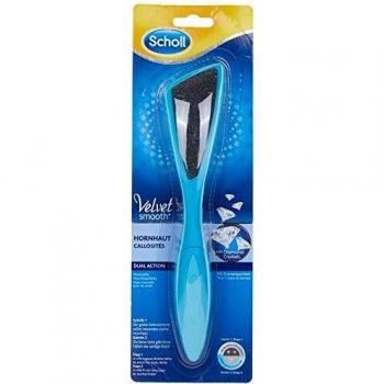 Scholl Velvet Smooth Electronic Foot File for Heels, 1 pc - Features: Rechargeable, diamond crystals for gentle exfoliation, ergonomic design, removable and washable roller head, suitable for dry skin removal