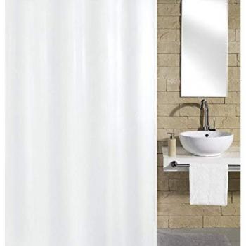 Kleine Wolke Cortina BAÑO Textil Kito Snow White 180X200 CM 224937114305, poliéster, Blanco, 180 cm x 200 cm