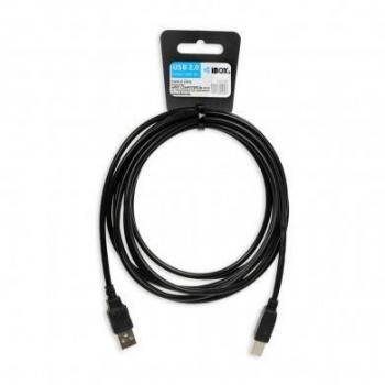 Cable USB iBox IKU2D de 3 metros de longitud, alta velocidad y color negro