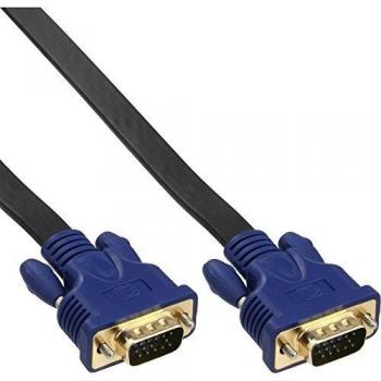 Cable S-VGA Plat InLine®, 15 Pines HD Macho/Macho, Negro, 0.3m