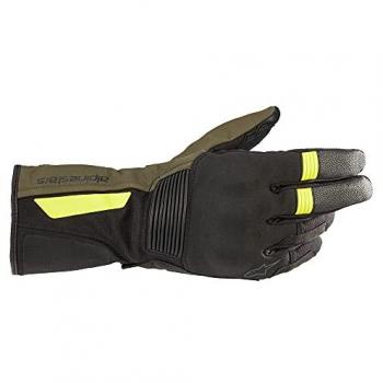 Guantes de motocicleta Alpinestars Denali Aerogel Drystar, color negro con verde y amarillo, talla M