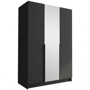 Armario Atlanta 204, Negro, 215x150x58cm, Puertas con Bisagras