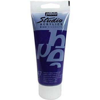 Pebeo 831-047 100 ml Studio Acrylic Paint, Dark Cobalt Violet Hue