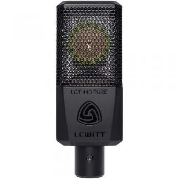 Micrófono de Condensador Lewitt LCT 440 Pure - Gran Diafragma XLR con Araña y Filtro Anti-Pop (Negro)