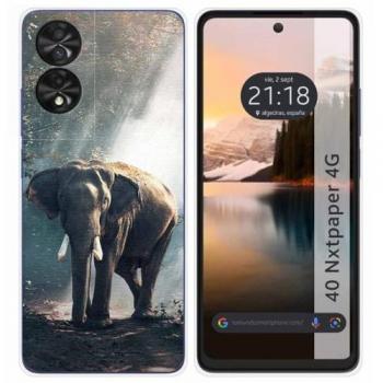 Funda de Silicona para TCL 40 NXTPAPER con Diseño de Elefante y Dibujos