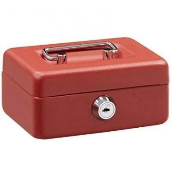 Arregui Elegant C9004 Caja de Caudales de Acero, 12,5 cm de ancho, caja de efectivo, con ranura, roja