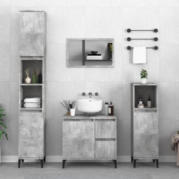 Mueble de baño hormigón gris 65x33x60cm madera multicapa Armario de baño madera contrachapada gris hormigón 65x33x60 cm Vidaxl Gris