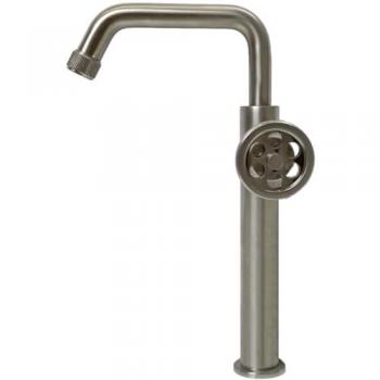 Grifo de lavabo alto monomando de acero inoxidable cepillado Indus Essebagno