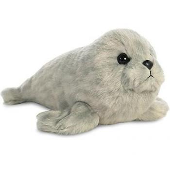 Aurora Foca de Peluche, colección Mini Flopsie, Color Gris, 21 cm