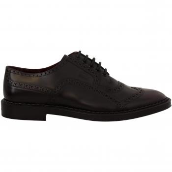 Dolce & Gabbana Purple Leather Oxford Wingtip Formal Shoes - EU39/US6, Business Shoes, male, Black, Size: 6 US Elegant Purple Leather Derby Formal Shoes