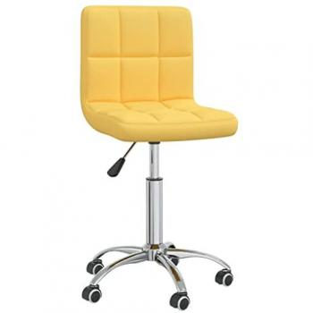 Silla de comedor giratoria de tela amarilla mostaza