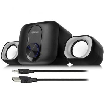 Juego de altavoces estéreo 2.1 Eminent EM3515 para PC y portátil, alimentado por USB, 11 W, color negro