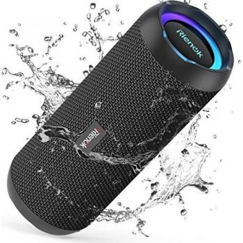 Altavoz Portátil Bluetooth RIENOK S1 mini - 30W Potente, 30H de Autonomía, IPX7 Impermeable, Bajos Mejorados, Luz LED, AUX y Micro SD