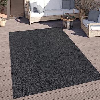 Alfombra Rectangular Moderna Geométrica para Interior y Exterior, 80x150 cm, Lavable en Lavadora, Color Antracita