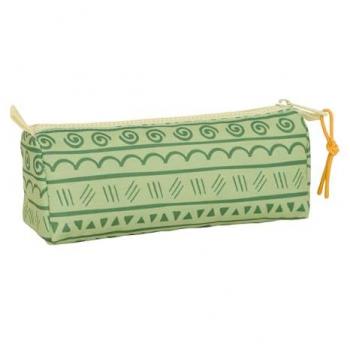 Estuche Infantil Portatodo Mufasa con Cremallera, 21x8x7 cm, Color Verde/Beige, Ideal para Niños en Edad Escolar, Cómodo y Versátil