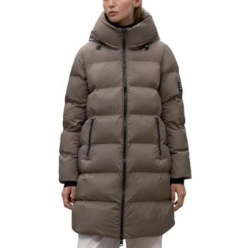 Abrigo Acolchado Sostenible ECOALF Manliealf Camel XL con Capucha y Bolsillos Laterales