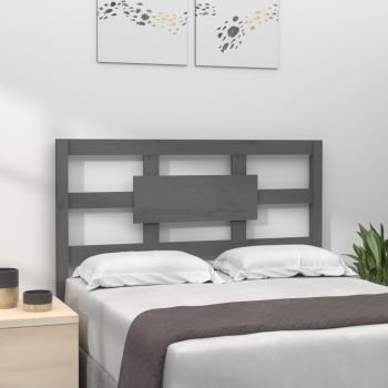 Cabecero de cama gris 95,5x4x100 cm de madera maciza de pino