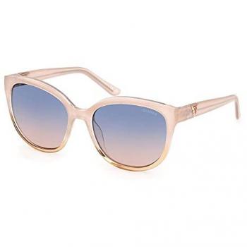 Guess GU7877 Shiny Beige Women's Sunglasses with Gray Mirrored Lenses 135mm