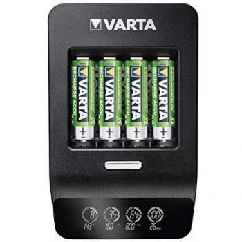 Varta Cargador Ultra Rápido LCD 57685 101 441 con 4 Pilas AA Recargables de 2100 mAh