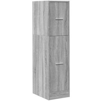 Armario botiquín de madera ingeniería gris Sonoma 30x41x118 cm