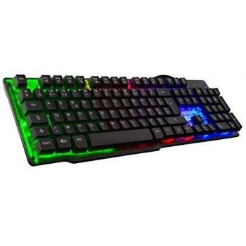 The G-Lab KEYZ Neon - Teclado Gaming de Alto Rendimiento - Membrana de Alta Precisión - Retroiluminación Rainbow - Layout Español, Multicolor