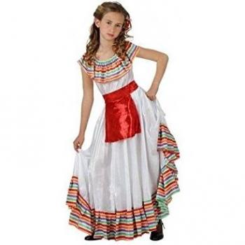 Disfraz de Señorita Mexicana para Niños de 5 a 6 Años - Color Blanco