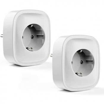 Enchufe Inteligente Wifi con Monitor de Energía, Control Remoto por APP y Voz, Enchufe Alexa Programable con Temporizador, Compatible con Alexa y Google Home, 2 Pcs
