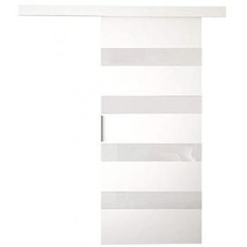 Puerta Corredera Opera 90 V con Paneles de Vidrio Lacobel, Montaje Sencillo y Manijas de Aluminio Sólidas