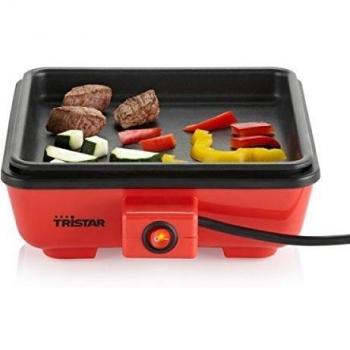 Tristar BP-2631 - Plancha de superficie 20 x 20 cm con placa desmontable, 750 W, color negro y rojo