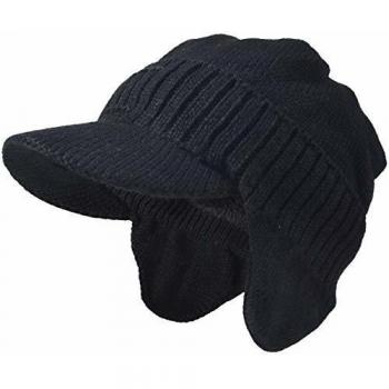 Hombres De Punto Visera Gorrita Tejida Lana Forrado Bofetada Invierno Sombreros