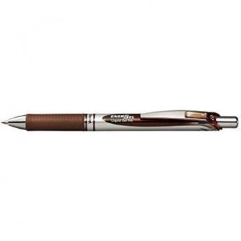 Pentel - Bolígrafo Energel retráctil con punta de bola. Escritura en color marrón