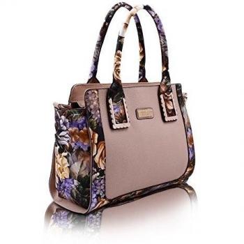 Colette Green - Bolso de hombro con borde floral - beige