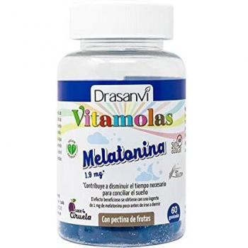 DRASANVI VITAMOLAS MELATONINA - MELATONINA libre de procedencia animal - Sabor ciruela - VEGANO - SIN GLUTEN - 60 gominolas