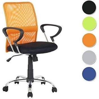 SixBros. Sillón de oficina Silla de oficina Silla giratoria naranja/negro - H-8078F-2/2116