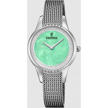 Reloj Festina Mademoiselle F20494/6 Aguamarina Correa De Acero Inoxidable 316l, Mujer
