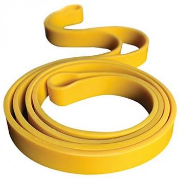 Excellerator - Banda elástica de musculación, Banda de Resistencia de látex Natural con Bolsa de Transporte, para musculación, estiramientos y recuperación, Adultos, Unisex, BMJ, Amarillo, 3-16 Kg