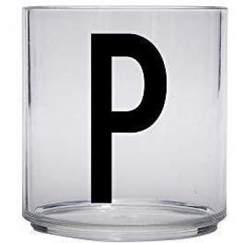 Design Letters Vaso para beber personal para bebés y niños en tritan - P - Sin BPA, Sin BPS y Sin EA, disponible de la A-Z, los accesorios se venden por separado, apto para lavavajillas, 62 g, 175 ml