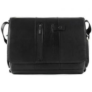 Piquadro Urban Messenger Bag for Men, Black, One Size, with 43 cm Laptop Compartment