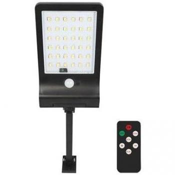 Elbat Farola LED Solar - 350lm - Luz Regulable 3000K/4000K/6500K - Batería 1800mAh - Sensor de Movimiento - Control Remoto