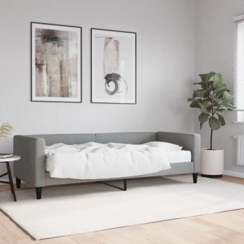 Sofá cama con colchón de tela gris claro 80x200 cm