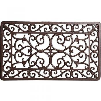 Felpudo de Hierro Fundido Grande Antideslizante Rectangular Media Luna para Entrada de Casa - 59x35 cm