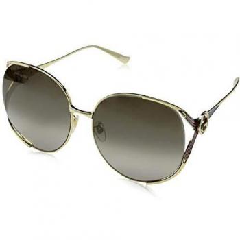 Gucci GG0225S 001 Women's Gold Grey Gradient Sunglasses, Size: 63 MM