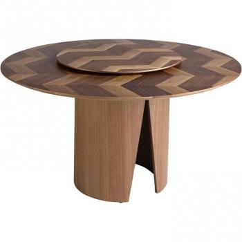 Mesa comedor redonda Angel Cerdá 1130C, tipo: mesa de comedor, características: acabado en chapa de nogal, color nogal, diámetro de 150 cm y altura de 76 cm