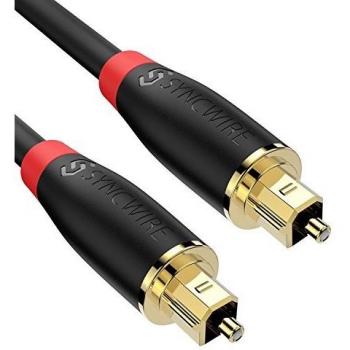 Syncwire Cable Óptico de Audio Digital - 3Metros Cable Toslink [Chapado en oro de 24K, ultra duradero] para Home Theatre, barras de sonido, TV, PS4, Xbox, PlayStation y más