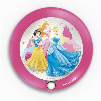 Philips Disney Princess - Luz nocturna, LED, sensor, luz blanca cálida, bombilla de 0,06 W, color rosa