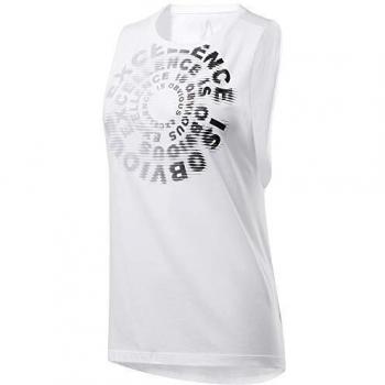 Reebok CF Excellence Is Obvious Muscle Tank Camiseta sin Mangas, Mujer, Blanco