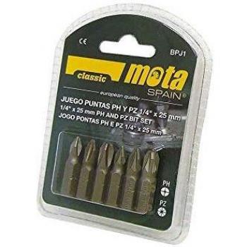 MOTA HERRAMIENTAS 39187 Puntas Ph 1-2-3 Pz 1-2-3 X, 6 Unidades Plateado, 50 Mm