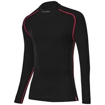 Löffler Turtleneck LA TRANSTEX - Camiseta de Manga Corta para Hombre, Talla 48, Color Negro y Rojo